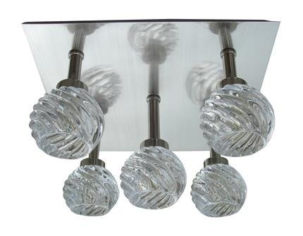 Plafonnier plafond 5x40W G9 cristal satiné Gira Candellux 95-23219