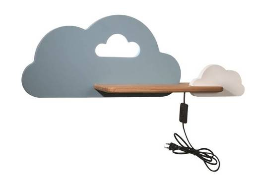 Applique murale LED étagère 5W Cloud Kids Bleu+blanc 21-84415