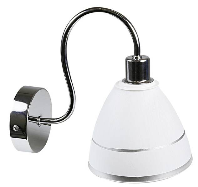 Applique murale chrome abat-jour blanc avec une bande 40W E14 Elf Candellux 21-72566