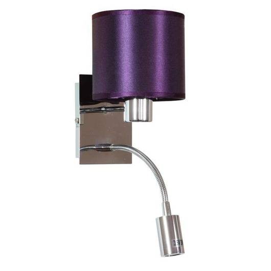 Applique violette / chrome avec interrupteur E14 + LED Sylwana Candellux 21-29348