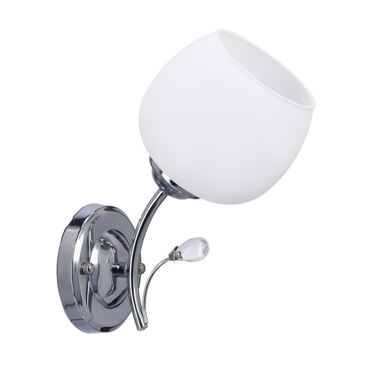 Lampe Estar applique chromée E27 avec abat-jour blanc 21-09425