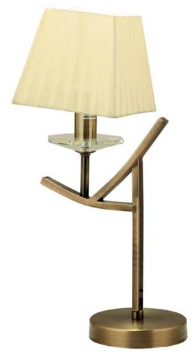 Lampe de chevet patine abat-jour jaune E14 Valencia Candellux 41-84593