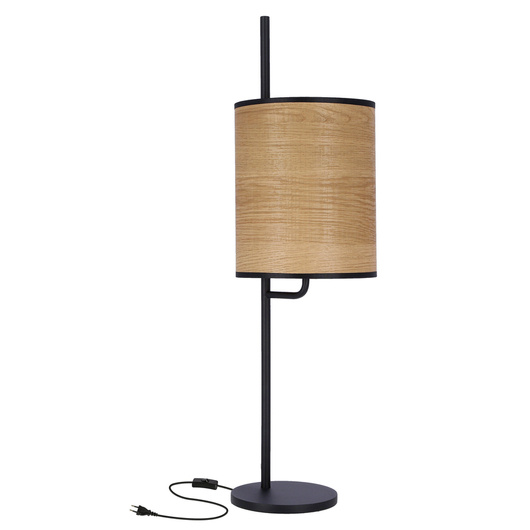 Lampe de table Zeta noir Abat-jour en noyer 41-25401