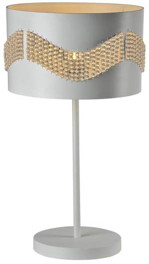 Lampe de table blanche avec perles Antonio 41-23018