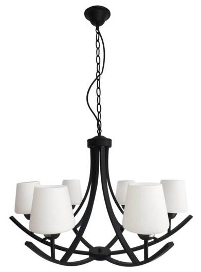 Lampe suspendue lustre noir et blanc 6xE27 London 36-38845