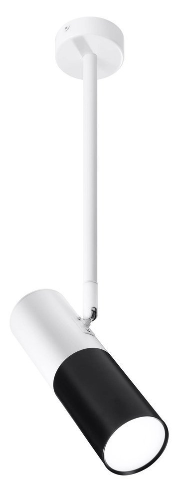 Lampe suspendue tube réglable blanc et noir Candellux 31-77912