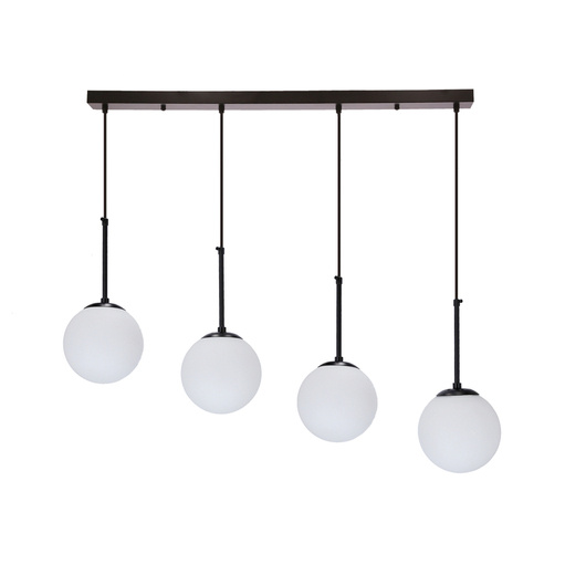 Lampes suspendues Pompei noir 4X4X40 E27 abat-jour blanc 34-09630