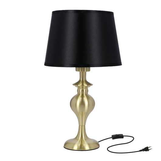 PRIMA GOLD LAMPE D&#39;ARMOIRE OR SATINÉ 1X60W E27 ABAT-JOUR NOIR 