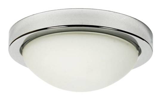 Plafon chrome / lampe blanche 32cm 2xE27 Roda 11-74044