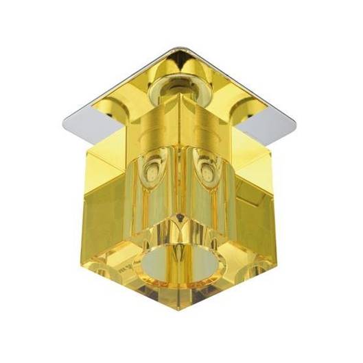 Plafonnier chrome cristal jaune G4 20W SK-18 Candellux 2280083