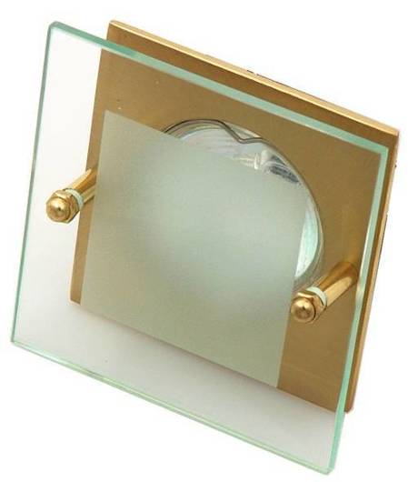 Plafonnier or satiné verre carré SZ-04 2219437