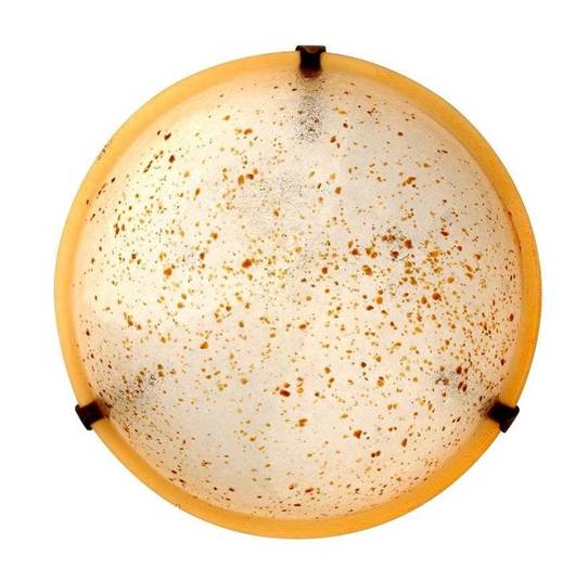 Plafonnier rond en verre à pois jaunes 30cm Granilia 13-95162