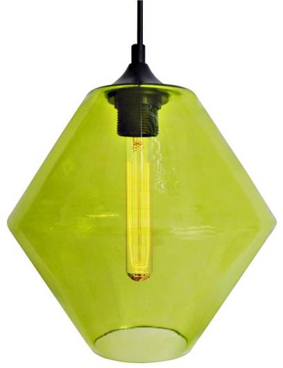 Plafonnier suspendu candellux bremen 31-36353 e27 abat-jour vert + ampoule