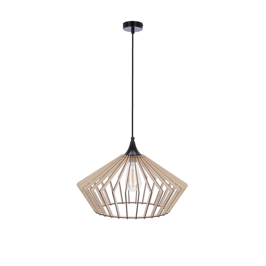 Suspension Eco 3 1x40 e27 Abat-jour en bois