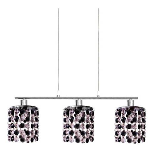 Suspension chrome avec cristaux noirs et blancs 3x40W Royal Candellux 33-35885  