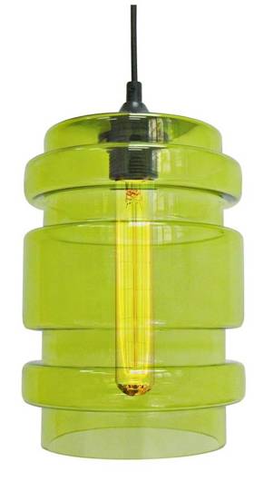 Suspension en verre vert + ampoule E27 60W Decorado Candellux 31-36650