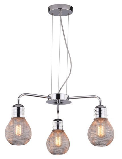 Hängelampe Chromdrahtschirm 3x60W verstellbar Gliva Candellux 33-58539