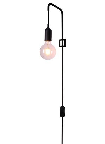 Schwarze Wandleuchte mit Kabel Laren Ledea Lampe 50401190