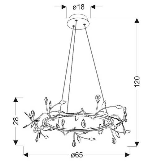 DECKENLEUCHTE HÄNGEND CANDELLUX APETI GIAROS LED SCHWARZ 4000K