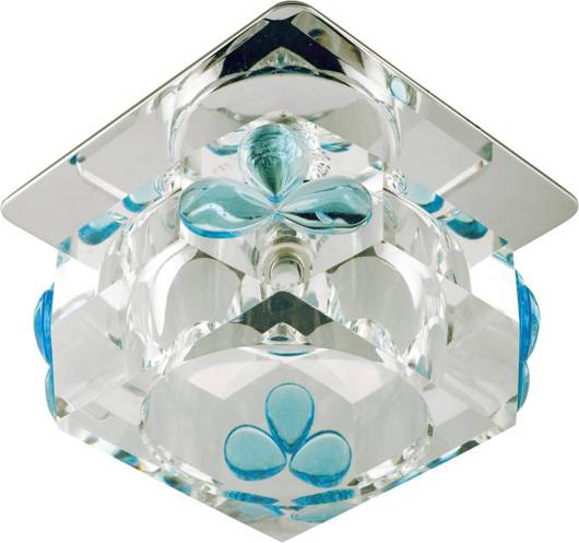 Deckenleuchte aus hellblauem Kristall 1xG4