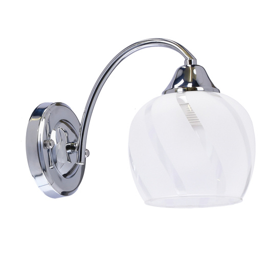 Prego-Lampe Chrom-Wandleuchte E27 mit farblosem Lampenschirm 21-09449