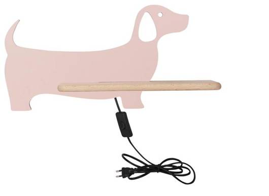 Wandleuchte LED Regal rosa Hund Dog 21-01030 Kabel