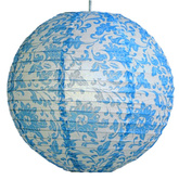 Papierlampenschirm blaue Blumenkugel 35cm Cocoon Candellux 70-94066