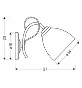 Applique chromée avec abat-jour en verre et interrupteur Elotte Candellux 21-75390