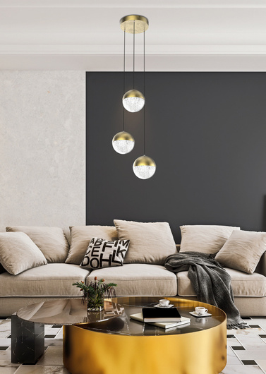 PLAFONNIER SUSPENDU CANDELLUX APETI FURNI LED OR 4000K