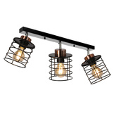 Ceiling lamp black/gold strip 3xE27 Glob 93-00385