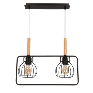 Franita lampa wisząca czarny 2x40W E27 klosz czarny