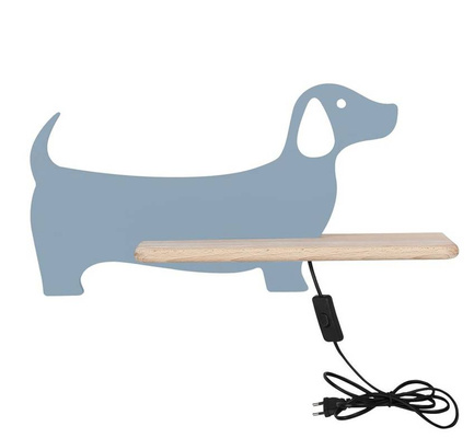 LED shelf wall lamp blue dog with cable Dog 21-02983