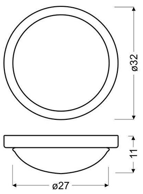 Plafon chrom/biały lampa 32cm 2xE27 Roda 11-74044