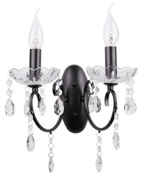 Applique murale noire double avec cristaux Aurora Candellux 22-73723