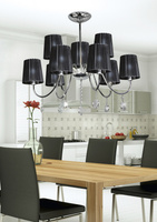 Suspensie crom/negru cu cristale 9x40W Sorento Candellux 39-38074 