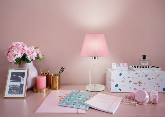 York Ledea 50501100 pink shade table lamp