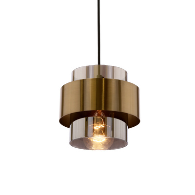 Spiega hanging lamp black+brass 1x60w e27 smoked shade