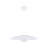 Pendant lamp LUND 48 cm minimalistic white plate shade Scandinavian lamp for dining room and living room LED