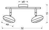 Bandă de perete 2X6W LED SKIPPER 92-67562