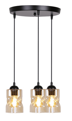 Hanging lamp black/amber plate 3xE27 Felis 33-00217