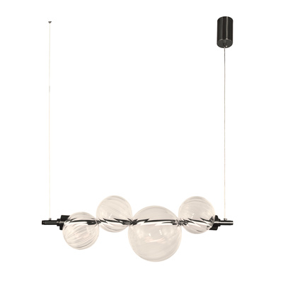 PLAYA pendant lamp black horizontal 12W LED 3000K clear shade
