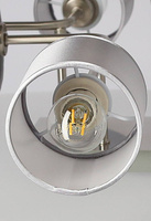 Plafonnier nickel satiné abat-jour tissé 6x40W Sax Candellux 36-70708