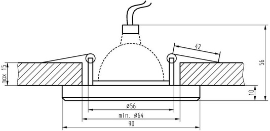 Schwarzer quadratischer Spot 3 Stück Öse SS-13 99-48318
