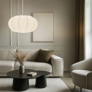 Pendant lamp CAFEE Scandinavian with cream latte shade 52 cm minimalist ceiling lighting in japandi style E27