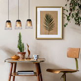 Lampe suspendue abat-jour en verre noir et or 3x60W E27 Fresno Candellux 33-78094