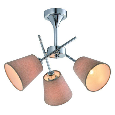 Chrome ceiling lamp with fabric shade 3x40W Vox Candellux 33-70623