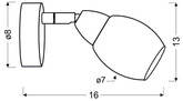 Lampa ścienna kinkiet 1X6W SMD główka okrągła z przegubem klosz wymienny chrom/bezbarwny RICO 91-67500