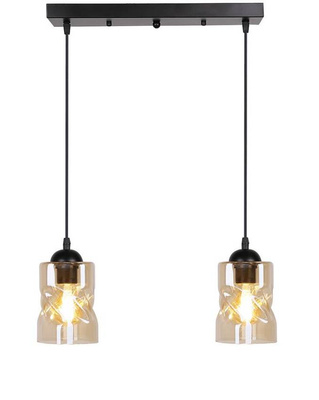 Hanging lamp black / amber strip 2xE27 Felis 32-00170