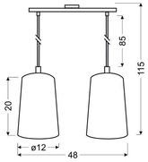 Lampa wisząca 2xE27 48cm biała VISTA 32-64271