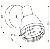 Wandleuchte schwarzer Lampenschirm Kupferlampe E14 40W Neria 91-81384